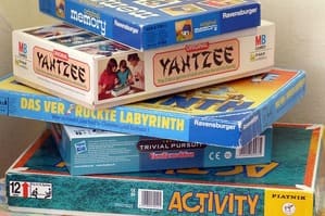 Verschiedene Brettspiele.