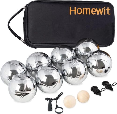 Boule spielen mit Boule Kugeln Set mit 8 Metallkugeln & umfangreichem Zubehör.