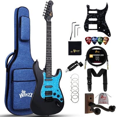 E-Gitarren lernen mit dem Winzz 4/4 E-Gitarre Starter Paket.