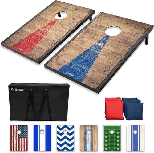 Cornhole spielen mit dem GoSports Premium-Cornhole Set.