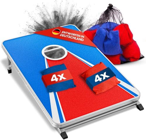 Cornhole spielen mit dem Blaustein Cornhole Set.